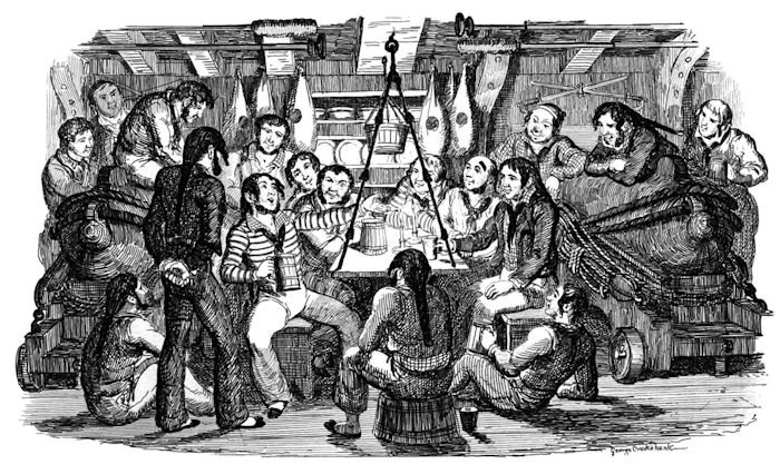 By George Cruikshank, Saturday Night at Sea, from SONGS OF THE LATE CHARLES DIBDIN